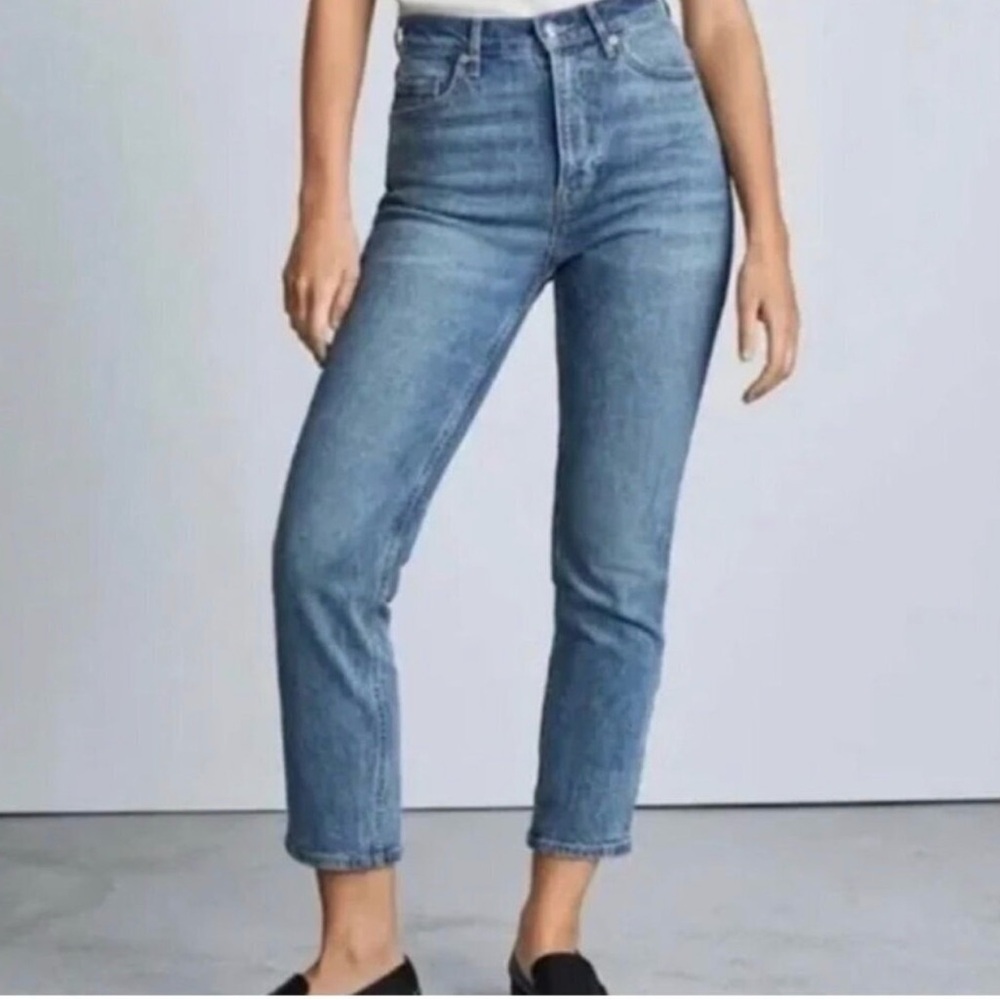 Everlane Womens High Rise Straight Ankle Stretch Jeans Size 33
